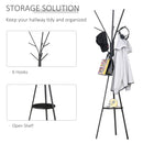 Ashly 9 Hook Black Metal Coat Rack Tree - Seasonal Overstock