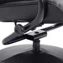 Kenton Faux Leather Chair and Ottoman - Black - Seasonal Overstock