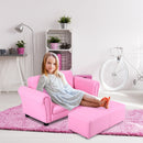 Kids Furniture, Kids Casa Kid Sized Sofa and Ottoman Set - Pink - Seasonal Overstock