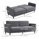 Newbury 84" Modern Convertible Sleeper Sofa - Charcoal Grey