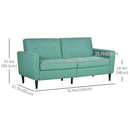 Sofas, Oakwood 76" Green Modern Upholstered Sofa - Seasonal Overstock