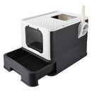 Portable Cat Litter Box with Feet Cleaning Top Exit - Seasonal Overstock