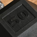 Single 50 lb Rubberized Hexagon Dumbbell Weight - Seasonal Overstock