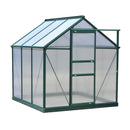 Greenhouses, 6.2' x 6.3' Walk-In Greenhouse with Aluminum Frame, Polycarbonate Panels, Sliding Door - Green - Seasonal Overstock
