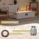 Valor 45,000 BTU Rectangular Terrazzo Fire Pit Table - White - Seasonal Overstock