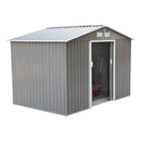 Storage Sheds, 9' x 6.4' Outdoor Garden Storage Shed with Dual Sliding Doors- Grey - Seasonal Overstock