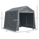 9' x 8' Dark Grey Heavy Duty Outdoor Portable Storage Shed - Seasonal Overstock