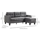 Sofas, Carmen 77" Grey Upholstered Reversible Sectional Sofa - Seasonal Overstock