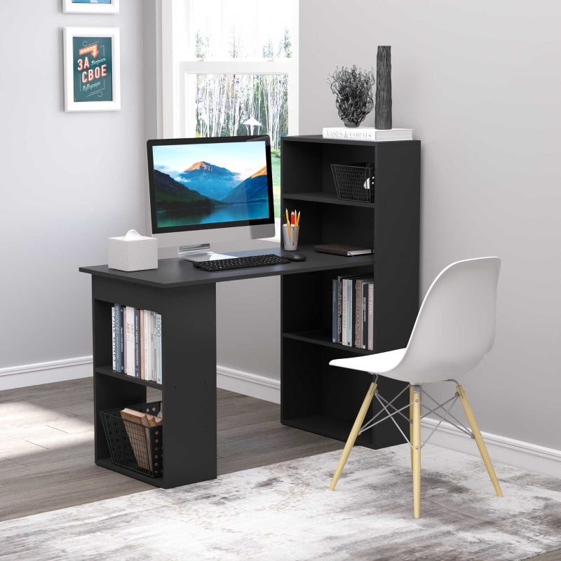 Caroline Computer Desk Bookshelf Combo - Black - Seasonal Overstock