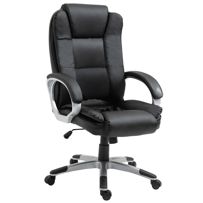 Dargan Black High Back Adjustable Faux Leather Executive Chair - Seasonal Overstock