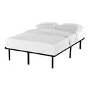Full Size Metal Platform Bed Frame with Wooden Slat - Seasonal Overstock