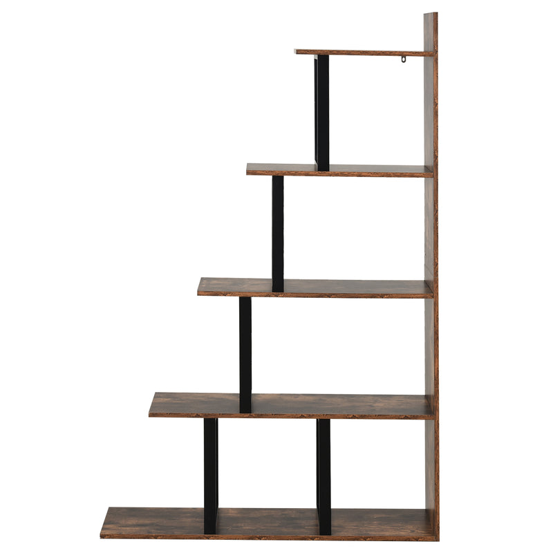 Greyson 5 Tier Rustic Brown Staircase Bookshelf - Seasonal Overstock