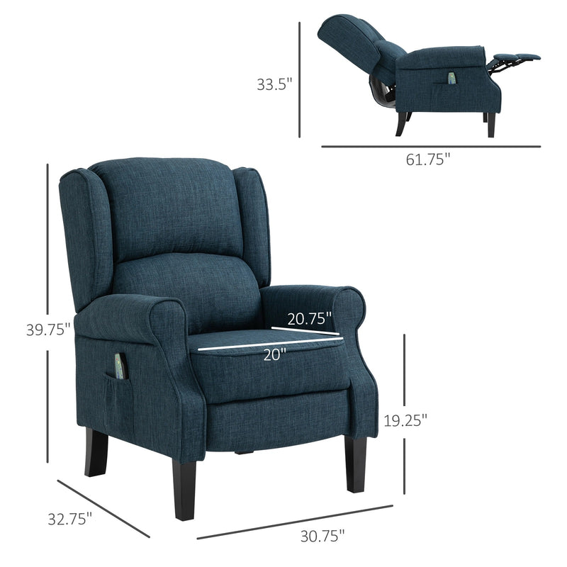 Isaac Blue Vibration Massage Chair - Seasonal Overstock