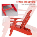 Layton Red Folding Adirondack Chair with Retractable Lounger - Seasonal Overstock