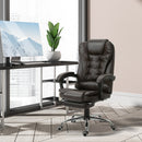 Marlos High Back Faux Leather Executive Chair with Footrest - Brown - Seasonal Overstock