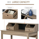 Nathan Laptop Desk with Display Shelves and Drawers - Natural Wood Grain - Seasonal Overstock