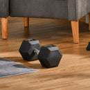 Single 45 lb Rubberized Hexagon Dumbbell Weight - Seasonal Overstock