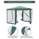 13ft Hexagonal Portable Party Gazebo with Mesh Walls - Green - Seasonal Overstock