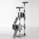 Pet Accessories, 5.6ft Multi-Level Cat Tree in Grey - Seasonal Overstock