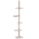 Cat Trees, Floor To Ceiling 5 Tier Cat Tree in Beige - Seasonal Overstock