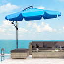 Patio Umbrella, 9ft Offset Cantilever Patio Umbrella with Easy Tilt Adjust - Blue - Seasonal Overstock