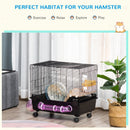 Hamster Cage Kit with Exercise Wheel & Tube - Black - Seasonal Overstock