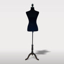 Mannequins, Dressmaker 27" Torso Mannequin Stand in Black - Seasonal Overstock