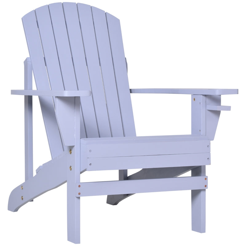 Linkin Wood Adirondack Chair in Grey - Seasonal Overstock