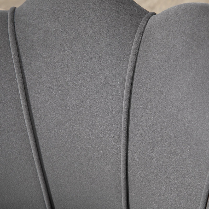 Lita Velvety Accent Tub Chair - Grey - Seasonal Overstock