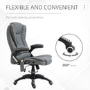 Maverick Luxury Executive Chair with Vibration Massage and Reclining - Grey Fabric - Seasonal Overstock
