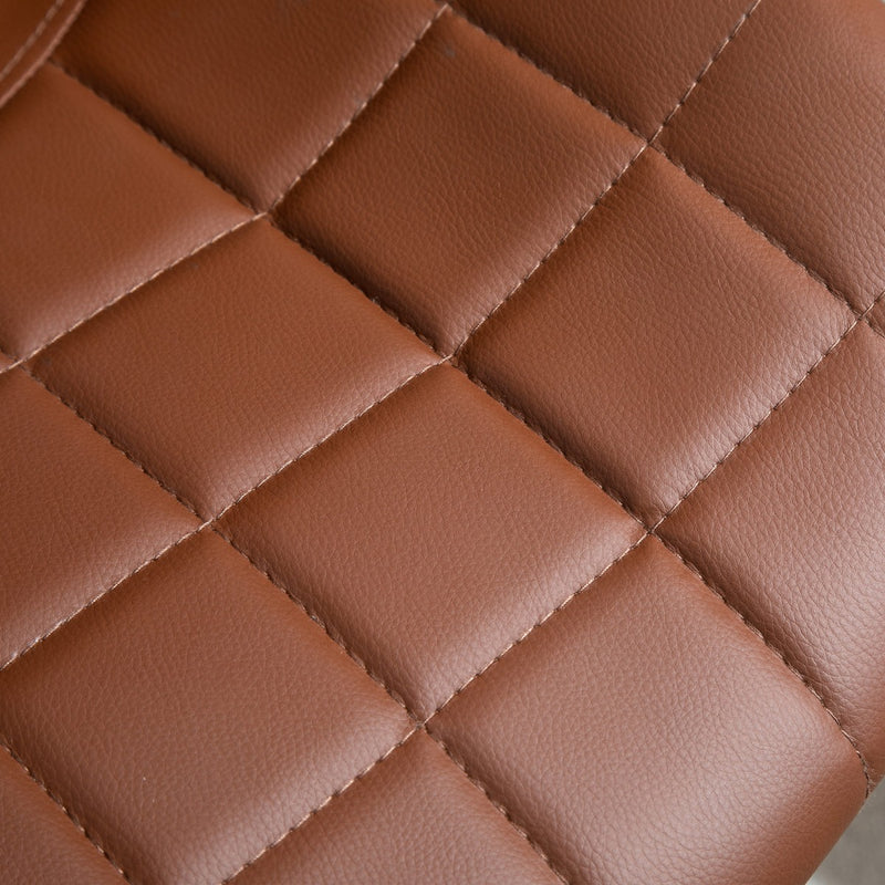Norwin Adjustable Height Swivel Barstool (2 Pack) - Brown Faux Leather - Seasonal Overstock