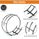 28" Black Round Firewood Display and Storage Rack Log Holder - Seasonal Overstock