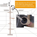 Cat Trees, Floor To Ceiling 5 Tier Cat Tree in Beige - Seasonal Overstock