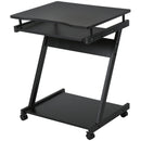 Brady 24" Black Rolling Desk with Keyboard Tray - Seasonal Overstock
