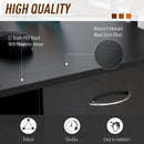 Brodyn Black Computer Desk with Keyboard Tray and Door Cabinet - Seasonal Overstock