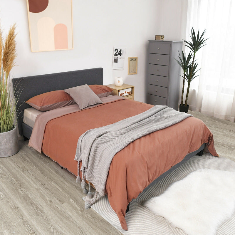 Dustin Full Size Low Profile Upholstered Platform Bed - Seasonal Overstock