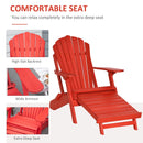 Layton Red Folding Adirondack Chair with Retractable Lounger - Seasonal Overstock