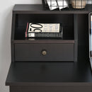 Nathan Laptop Desk with Display Shelves and Drawers - Black - Seasonal Overstock