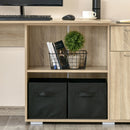 Simon Convertible L-Shaped Desk with Cabinet and Storage - Natural Oak - Seasonal Overstock