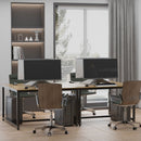 Ziha Double Face to Face Workstation Desk with Steel Frame - Seasonal Overstock