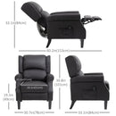 Ander Manual Push Reclining Chair with Vibration Massage - Black - Seasonal Overstock