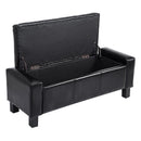 Benches, Larmory 42" Black Faux Leather Storage Bench - Seasonal Overstock