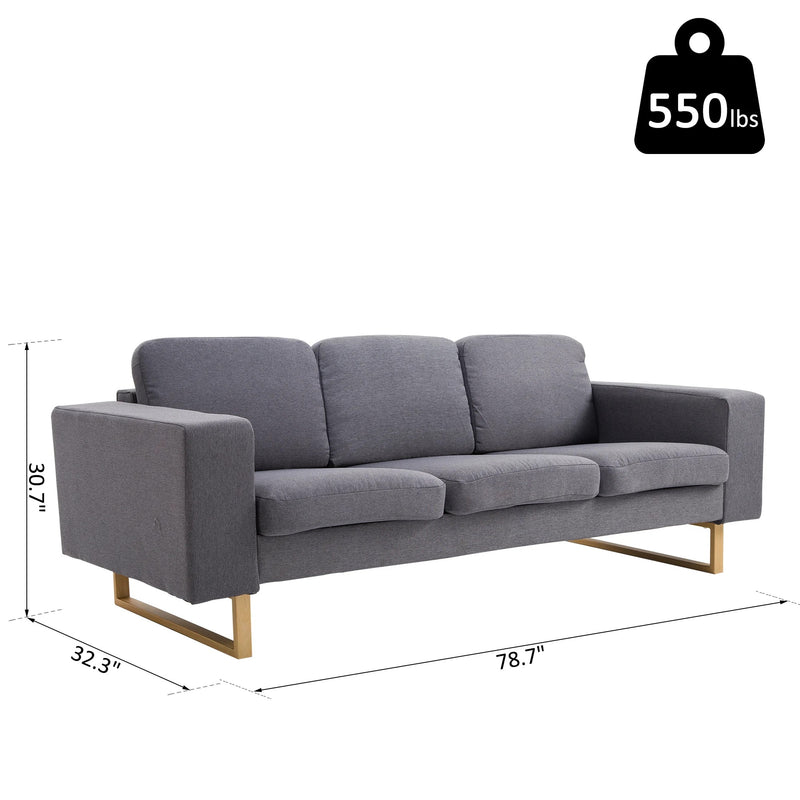 Elyjah Modern Grey Upholstered Sofa - Seasonal Overstock