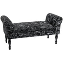 Benches, Kali 51" Black Upholstered Script Bench - Seasonal Overstock