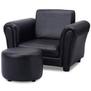 Kids Furniture, Kids Casa Kids Chair and Ottoman Set - Black - Seasonal Overstock