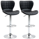Norwin Adjustable Height Swivel Barstool (2 Pack) - Black Faux Leather - Seasonal Overstock