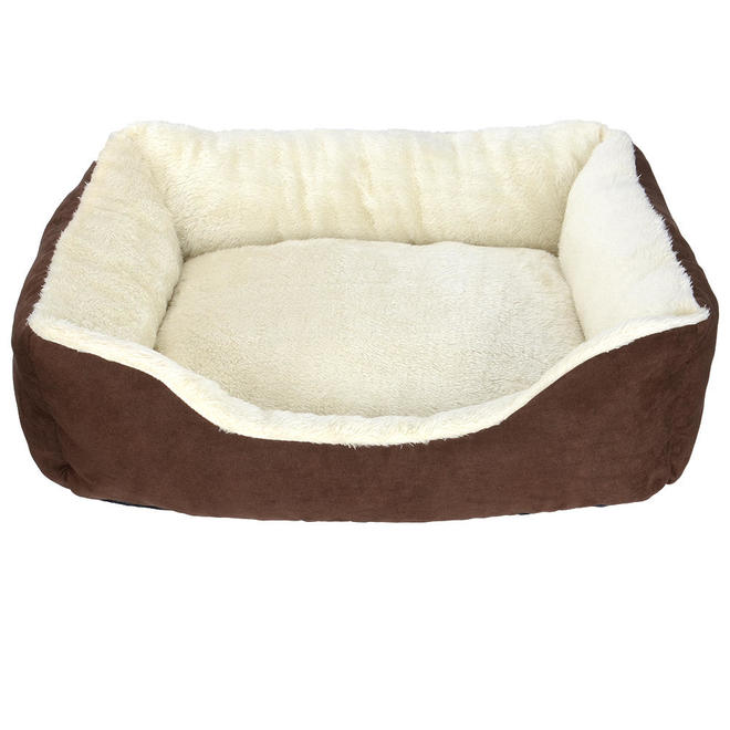 Soft Plush Brown Dog Bed Machine Washable - Large - Seasonal Overstock