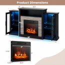 Townes Fireplace TV Stand with 16-Colour LED Backlights for TVs Up To 65-in - Black - Seasonal Overstock