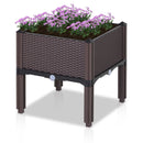 Planters, 15.75" x 15.75" Raised Box Planter Flower Bed - Brown - Seasonal Overstock