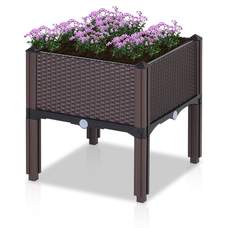 15.75" x 15.75" Raised Box Planter Flower Bed - Seasonal Overstock